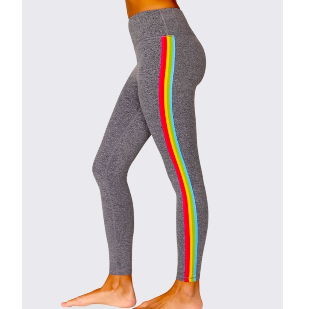 NWOT Spiritual Gangster Leggings size small gray and rainbow free shipping